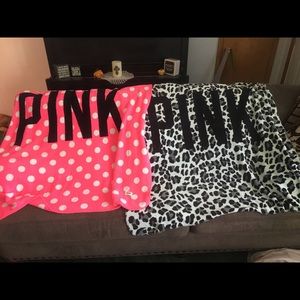 SUPER RARE Victoria’s Secret PINK cheetah blankets